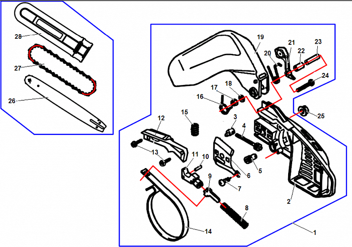 5 ТОРМОЗ ЦЕПИ БЕНЗОПИЛА CHAMPION 120T-10