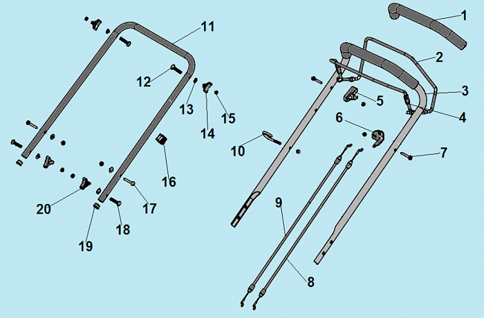 1 РУЧКА - ТРОС ГАЗА Газонокосилка CHAMPION LM5345BS