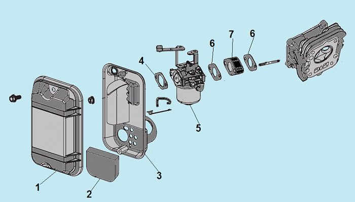 4 КАРБЮРАТОР - ВОЗДУШНЫЙ ФИЛЬТР ГЕНЕРАТОР CHAMPION IGG1200