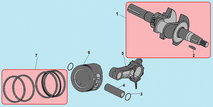 12 ПОРШЕНЬ -ЦИЛИНДР -КОЛЕНВАЛ- КОЛЬЦА КУЛЬТИВАТОР CHAMPION ВС7714