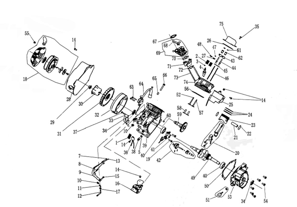 ЗАПЧАСТИ ДЛЯ ДВИГАТЕЛЯ ГЕНЕРАТОРА БЕНЗИНОВОГО ELITECH СГБ 3000Р ПРО