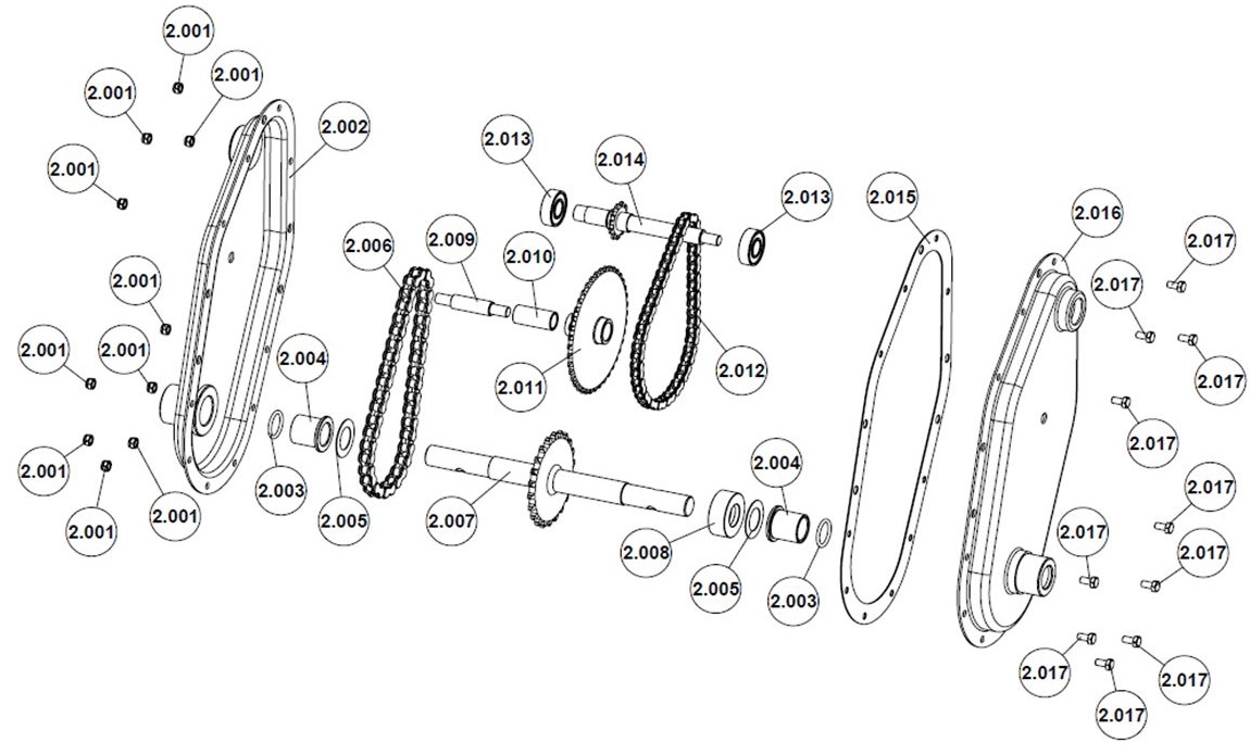 ЗАПЧАСТИ ДЛЯ КУЛЬТИВАТОРА БЕНЗИНОВОГО ELITECH КБ 4 (РЕДУКТОР)