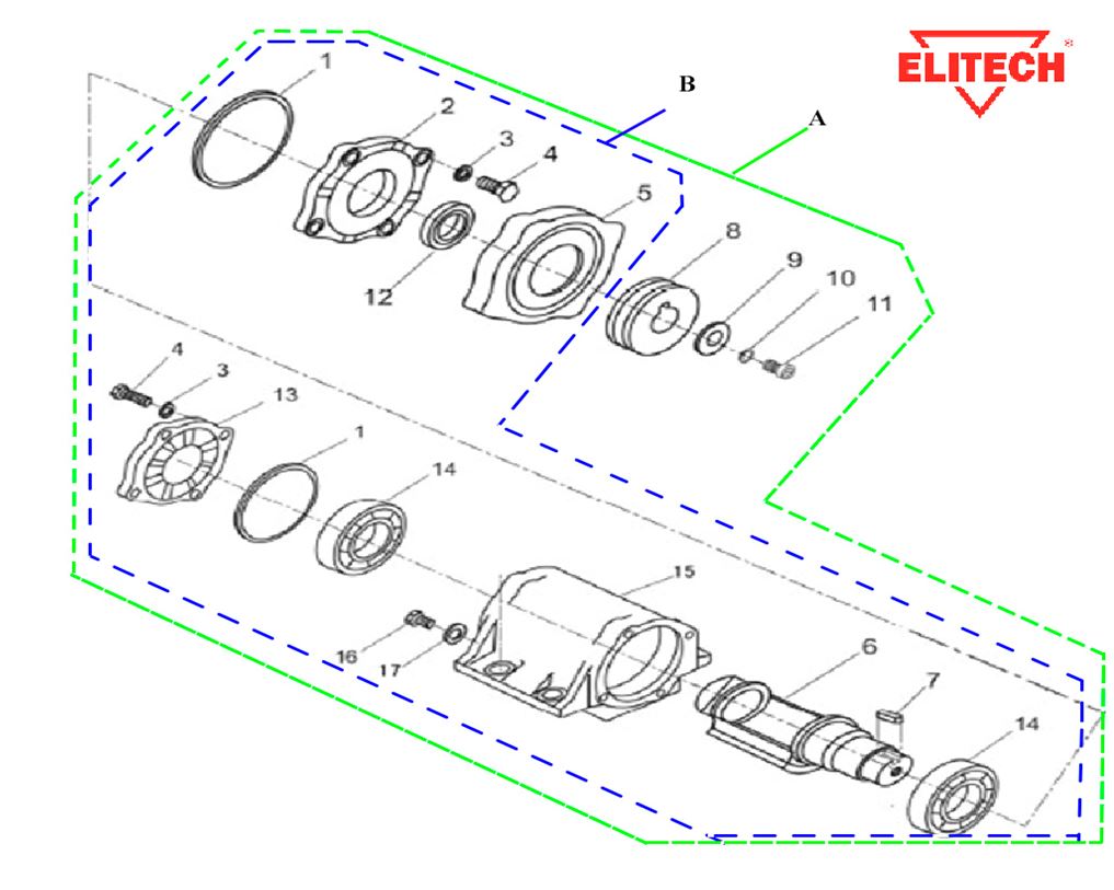 ЗАПЧАСТИ ДЛЯ ВИБРОПЛИТЫ БЕНЗИНОВОЙ ELITECH ПВТ 60БВЛ (ВИБРАТОР)