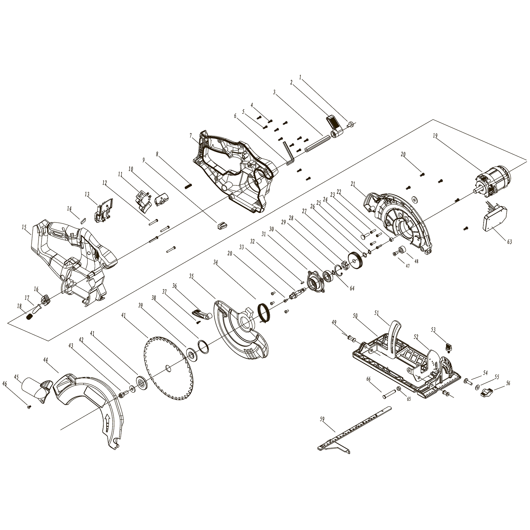 Бесщеточная пила циркулярная, без АКБ, в коробке CPB-190
