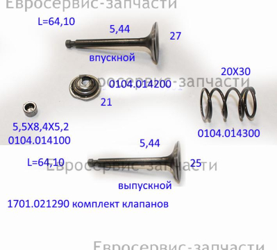 Клапаны компл. 2 шт. 500550029-0001 К 6500L