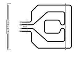 ТЭН Гриля  духовки B|S|H| ( 773539 471369  ) 1000W | 1800W 220V  дл 375 х шир 367 , шир между клемм 76 | 32 дл планки 392  COK109BO