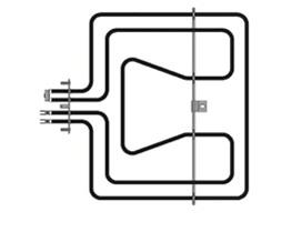 ТЭН Гриля  духовки  Electrolux AEG ( 3970129015 )  800W | 1650W 220V дл 335 х шир 346 , шир между клемм 56 | 24 дл планки 364  COK112ZN